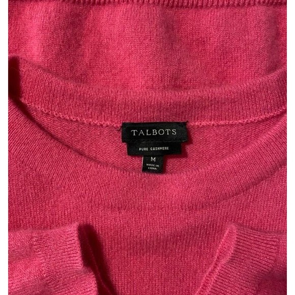 TALBOTS Womens Cashmere Sweater Crewneck Hot Pink Medium - Picture 5 of 12